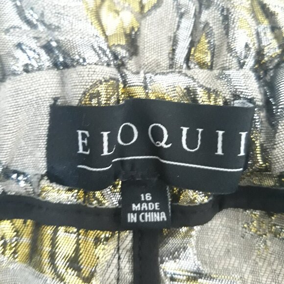 Eloquii Metallic Taupe Floral Brocade Mini Full Skirt 16 Party Wedding Event - Picture 7 of 9